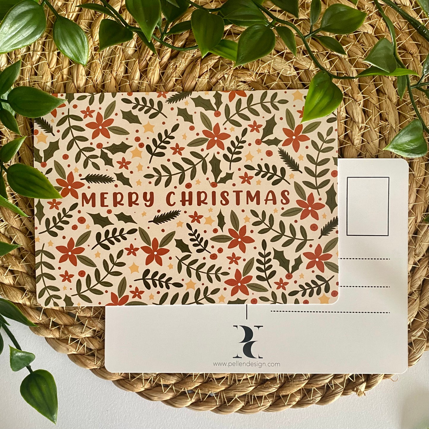 Merry Christmas pattern - Christmas Postcard