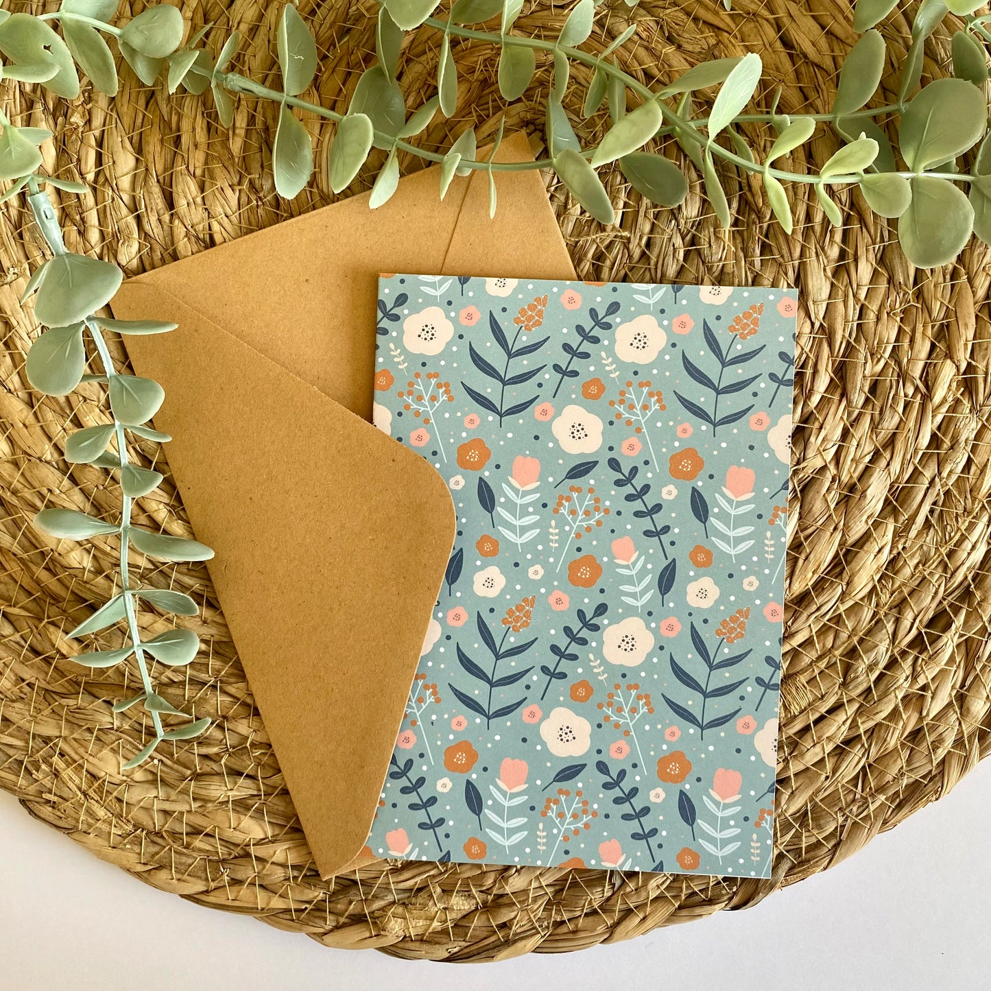 Flower pattern Blue | card folded