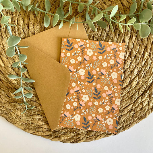 Flower pattern Orange | card folded