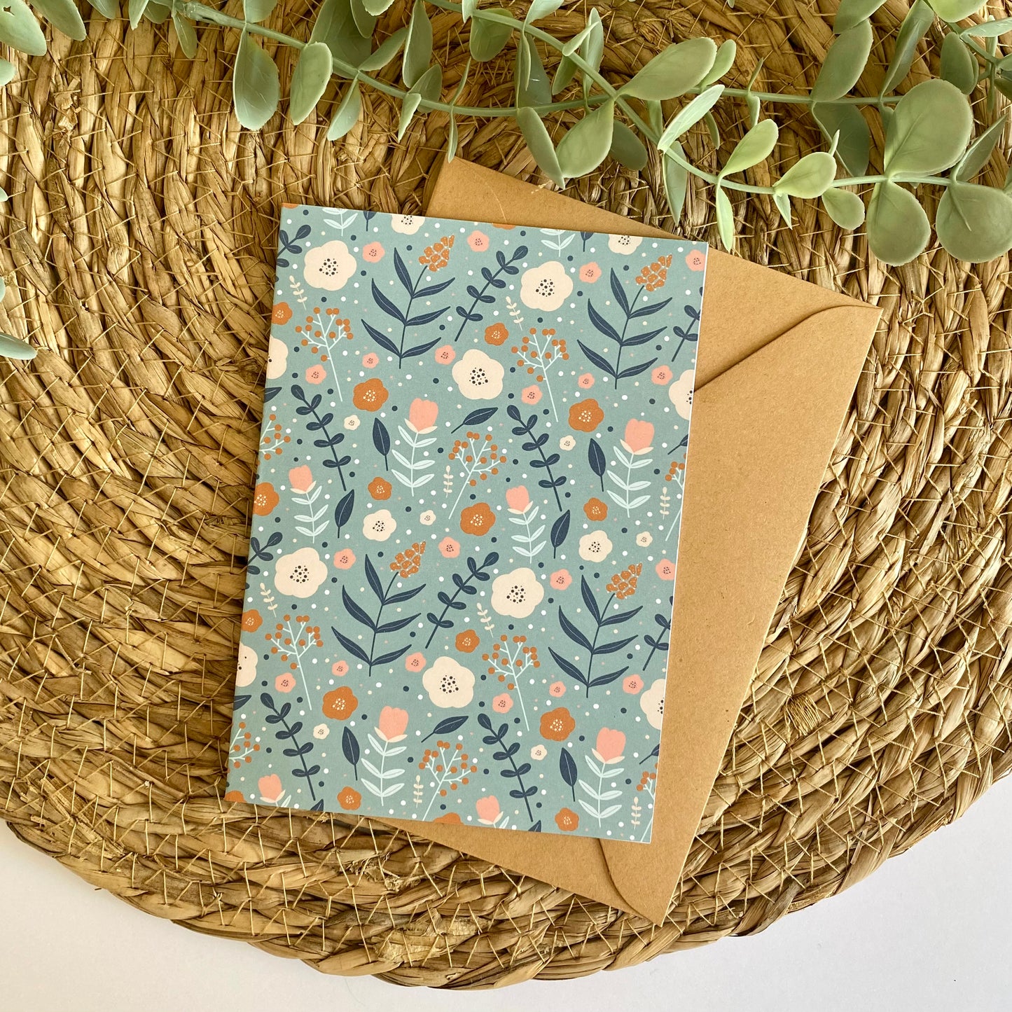 Flower pattern Blue | card folded