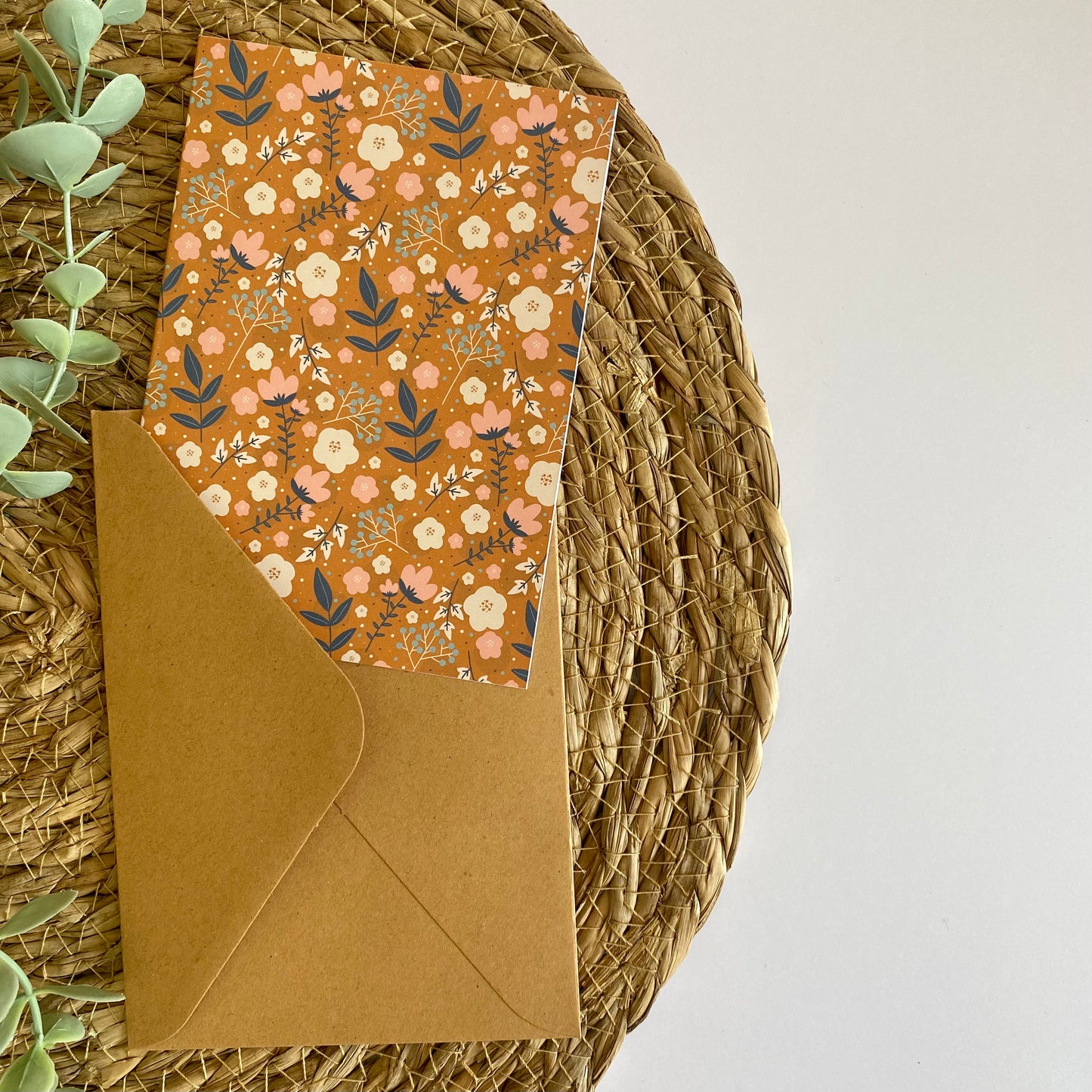 Flower pattern Orange | card folded