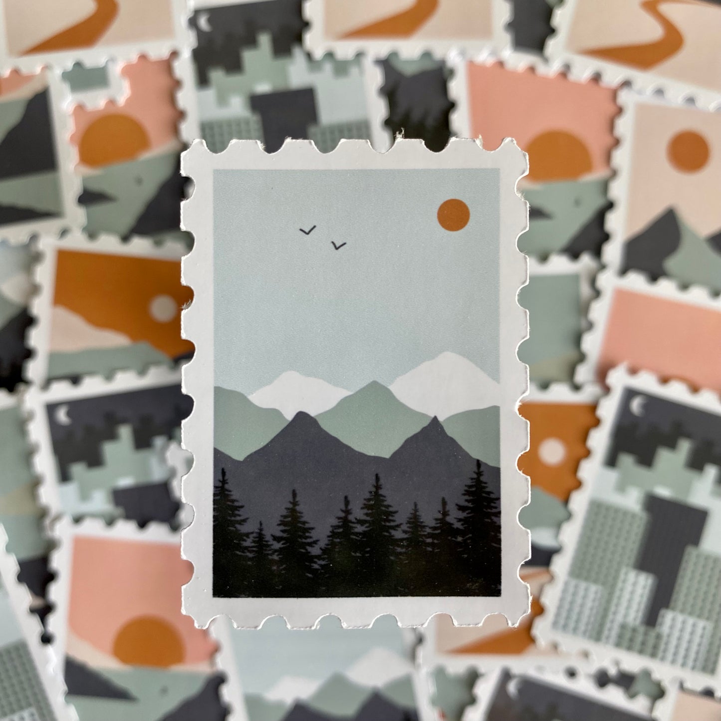 Landscape stamps | Sticker set of 6