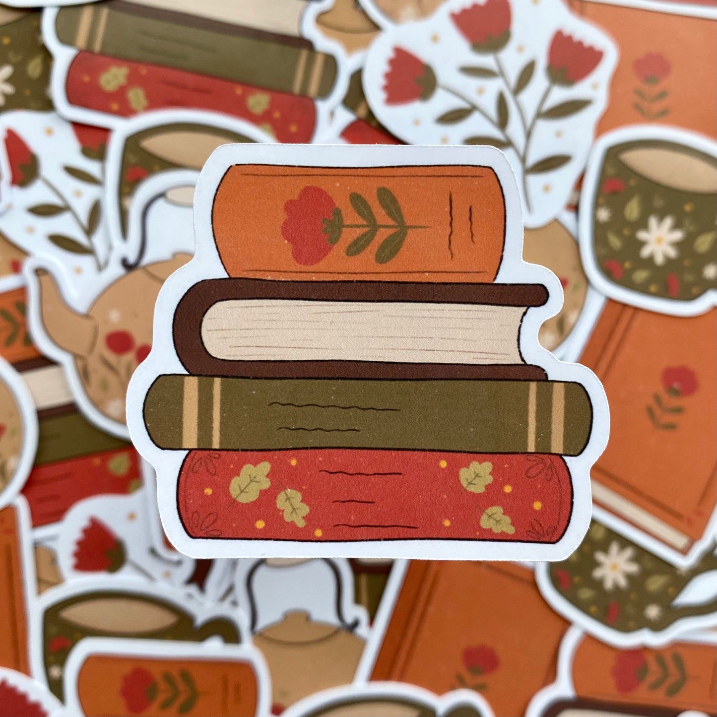 Tea and books - sticker set of 5