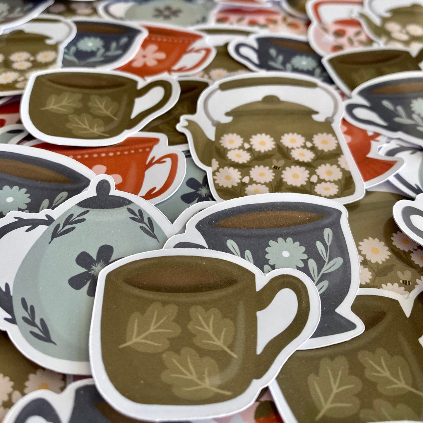 Teapots & teacups | sticker set of 6