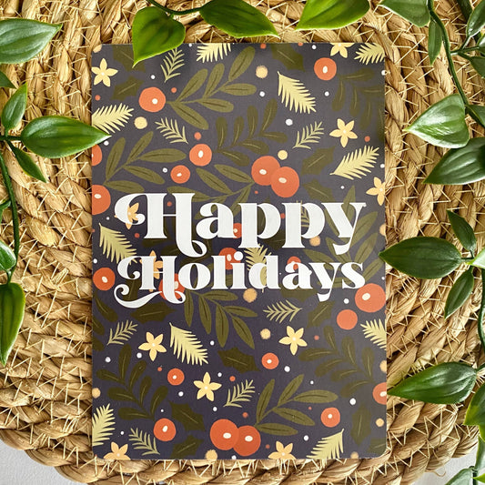 Happy Holidays pattern - Christmas Postcard