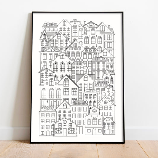 City of houses - print A4/A5
